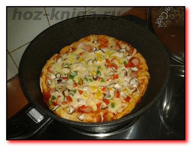 пицца быстрого приготовления на сковороде