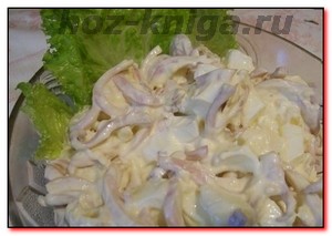 как приготовить салат из кальмаров с плавленым сыром